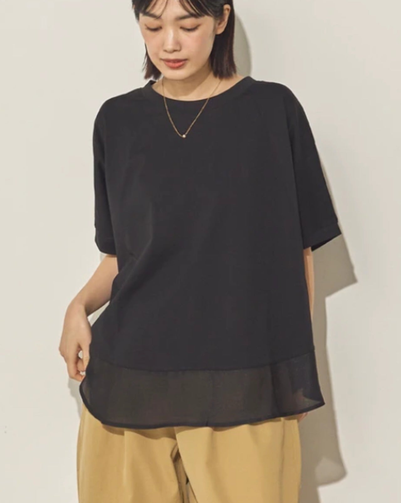 【botanical】エアリークールドライ裾ドッキングドルマンプルオーバー