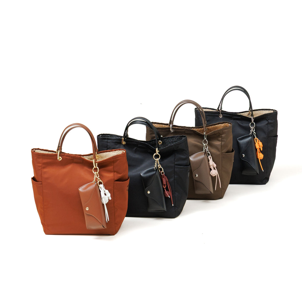 【予約商品】story.(ストーリー)ナイロン×カゴ素材 リバーシブルトートバッグ M