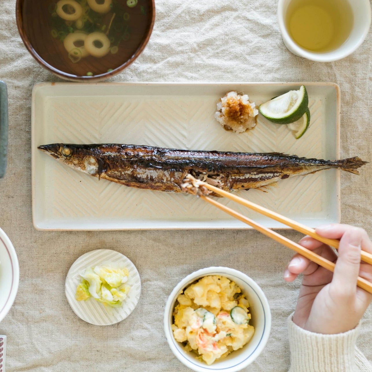 【長崎】波佐見焼 アイユー ORIME 長角皿 ブラウン