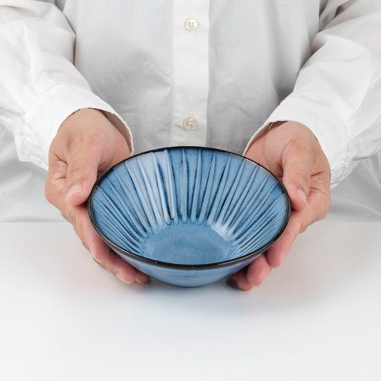 【長崎】波佐見焼 利左エ門 蒼鎬 反ボウル小