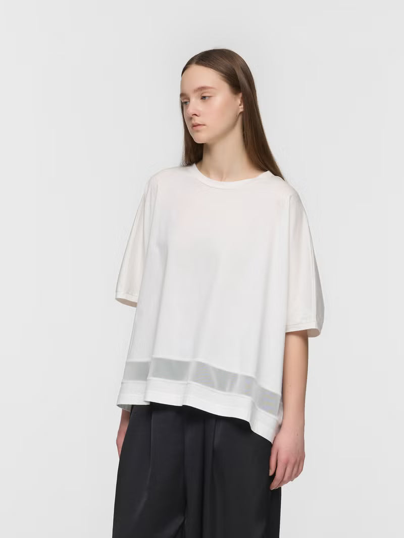 【mizuiro ind】裾シアーTシャツ