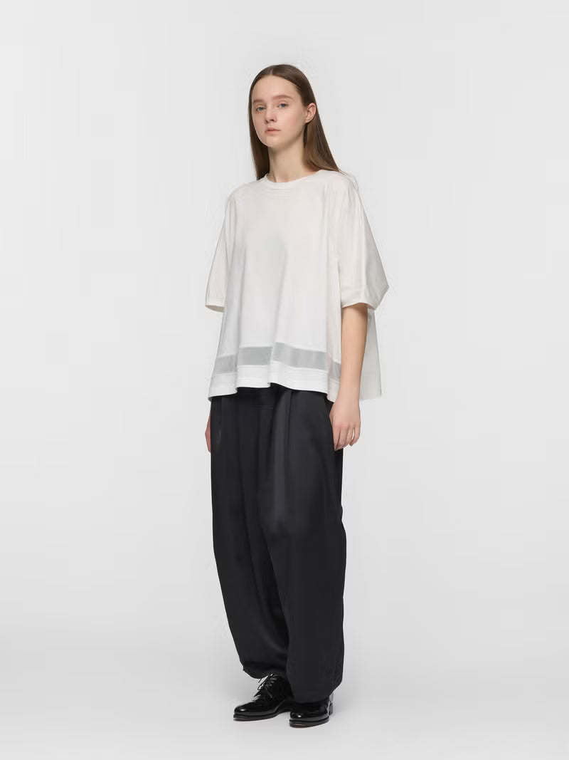 【mizuiro ind】裾シアーTシャツ