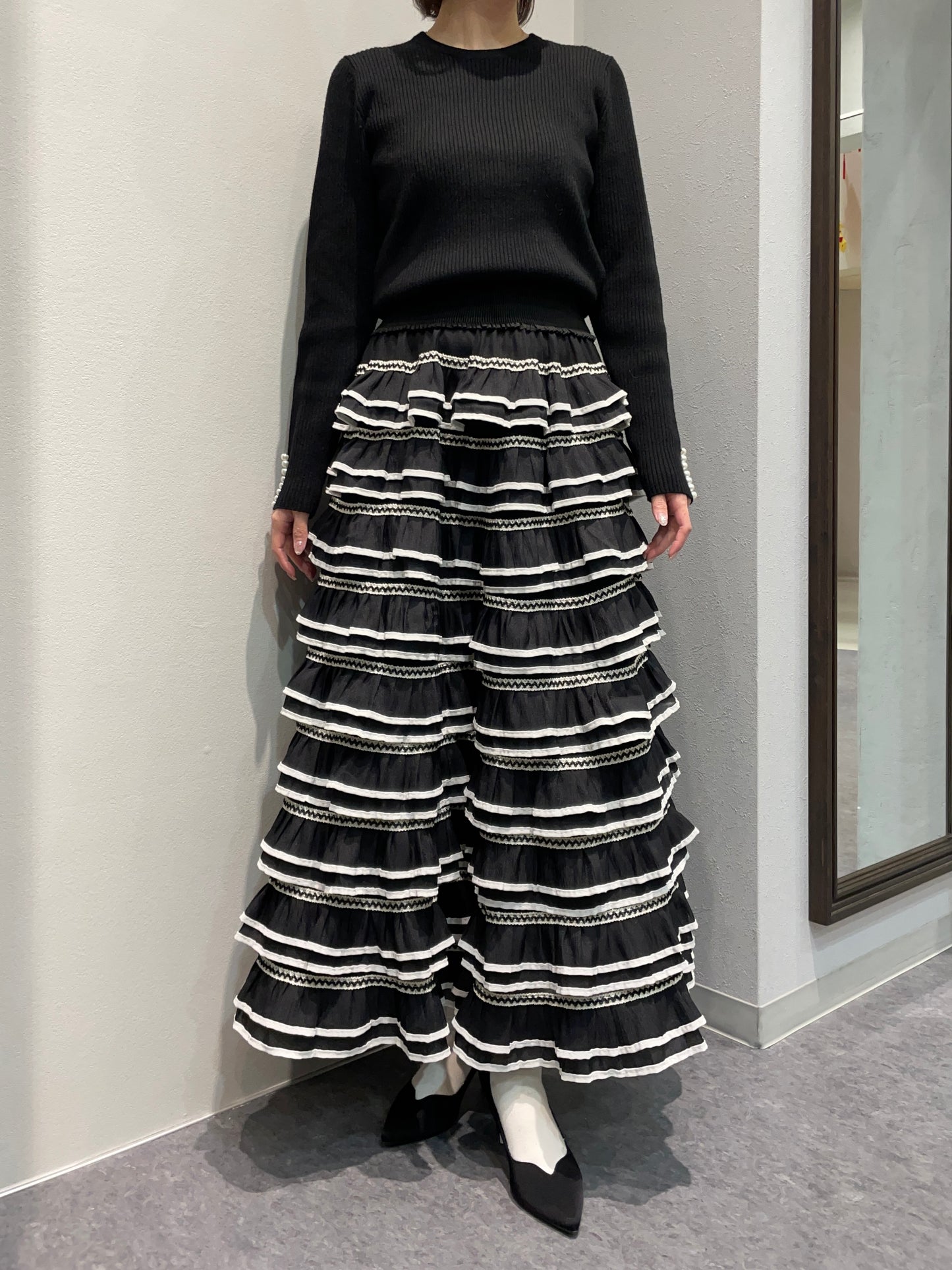 【botanical】フリルボーダースカート