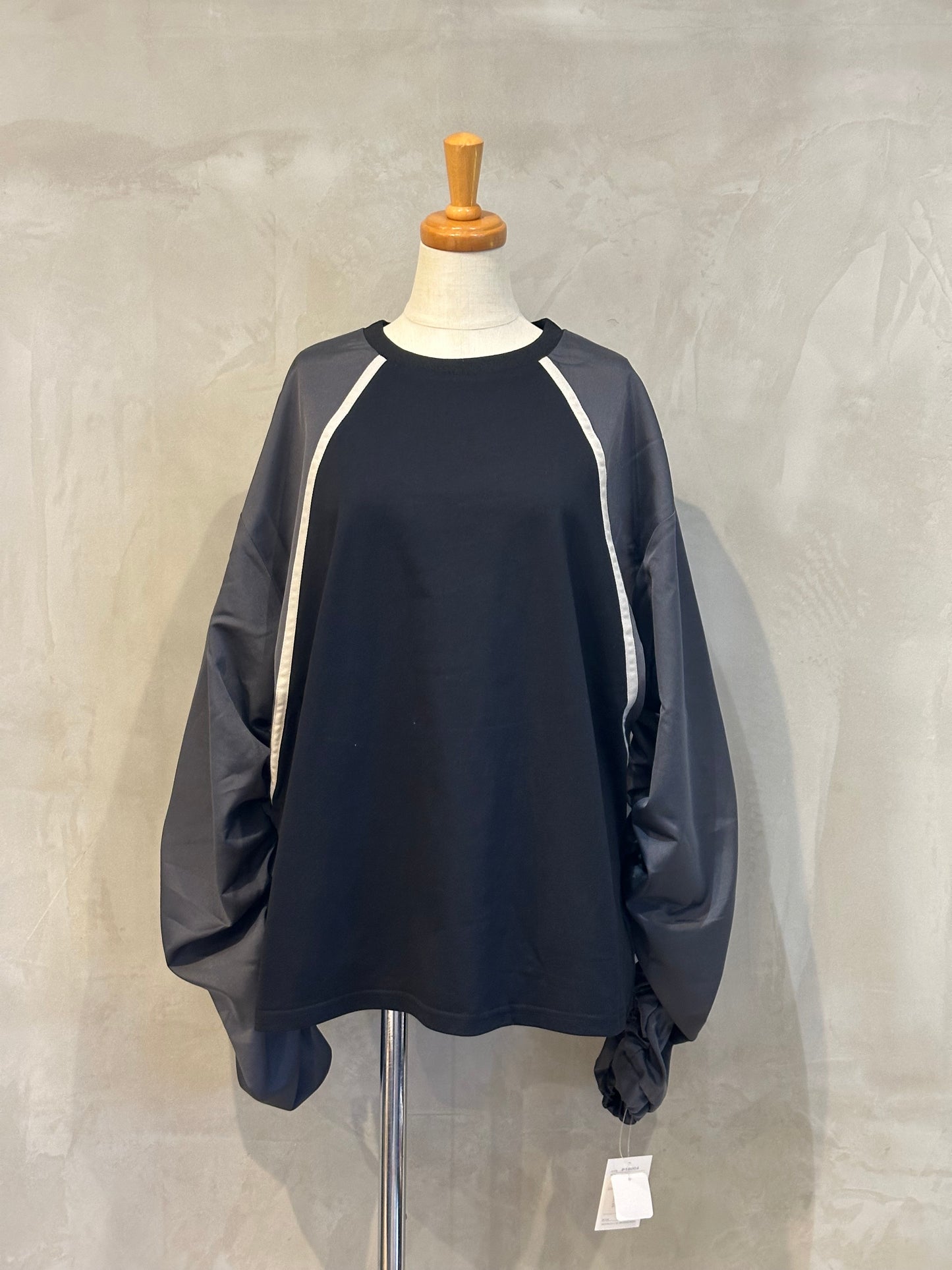 【botanical】配色ライン異素材プルオーバー