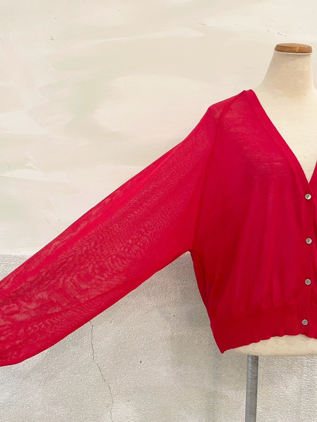 【botanical】布帛ドッキングカーディガン