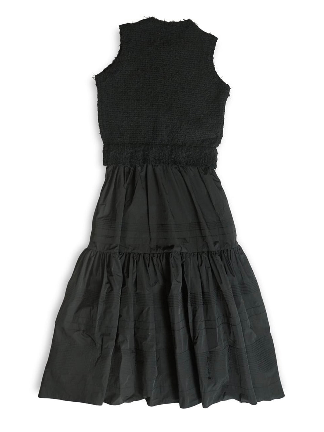 【EN'DAY】【大人のこなれスタイル】ニット×ティアード ワンピース Black×Black