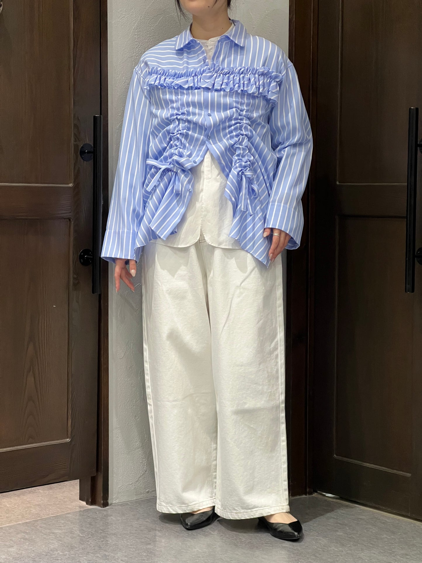 【THOMAS MAGPIE】ドローストリングシャツジャケット