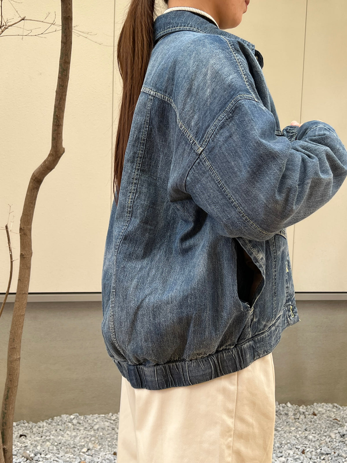 【hunch】中綿キルティング オーバーサイズデニムジャケット