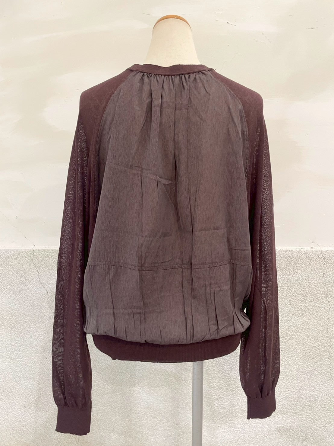 【botanical】布帛ドッキングカーディガン