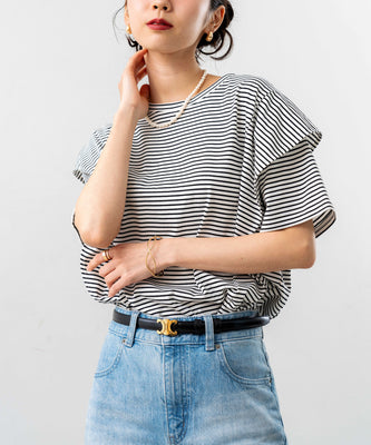 【botanical】サイドフリルTシャツ