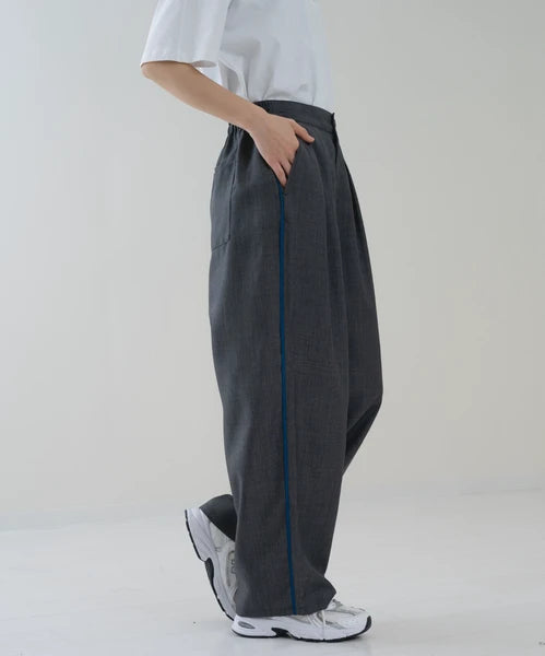 【botanical】サイド配色パイピングパンツ