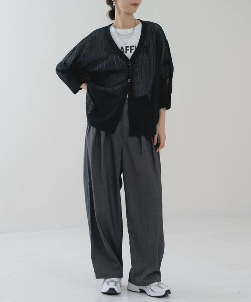 【botanical】サイド配色パイピングパンツ