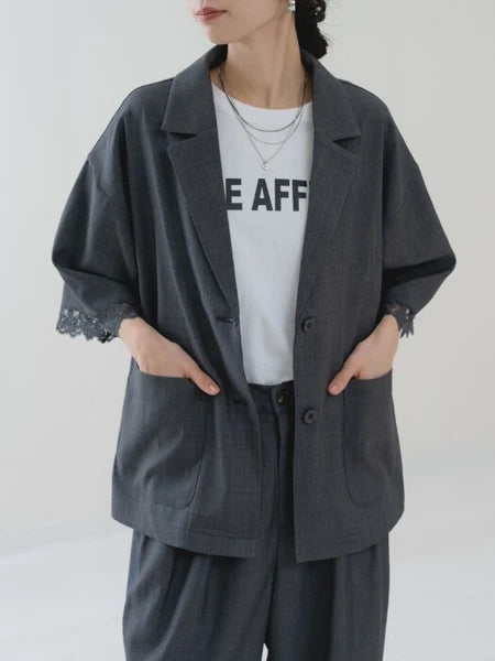 【botanical】袖レーステーラージャケット