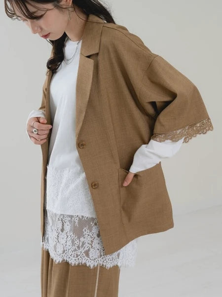 【botanical】袖レーステーラージャケット