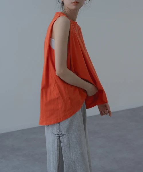 【botanical】肩タックノースリーブプルオーバー