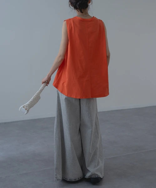 【botanical】肩タックノースリーブプルオーバー