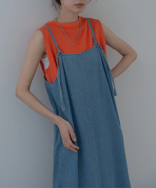 【botanical】肩タックノースリーブプルオーバー