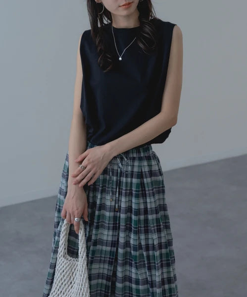 【botanical】肩タックノースリーブプルオーバー