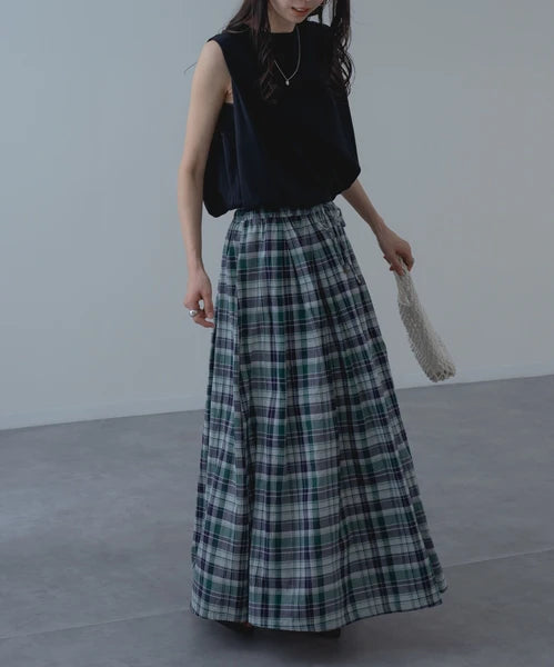 【botanical】肩タックノースリーブプルオーバー