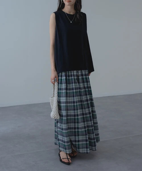 【botanical】肩タックノースリーブプルオーバー