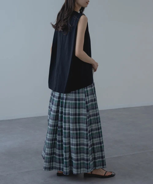 【botanical】肩タックノースリーブプルオーバー