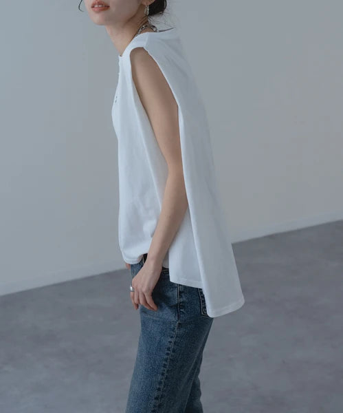 【botanical】肩タックノースリーブプルオーバー