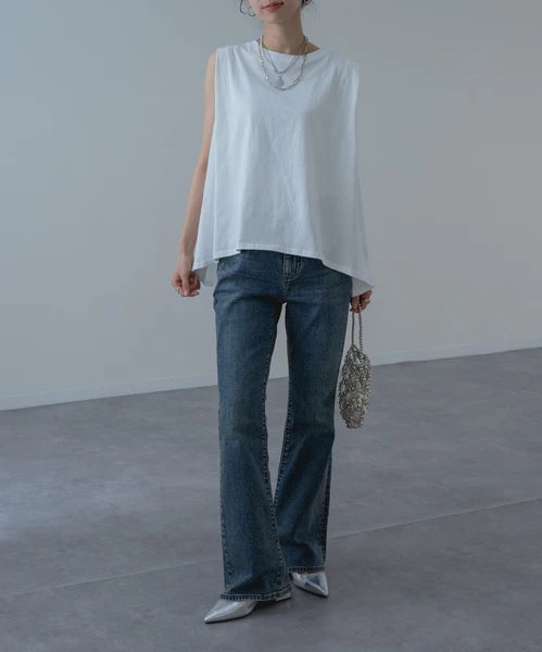 【botanical】肩タックノースリーブプルオーバー