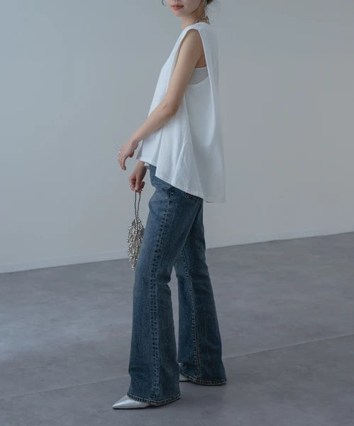 【botanical】肩タックノースリーブプルオーバー