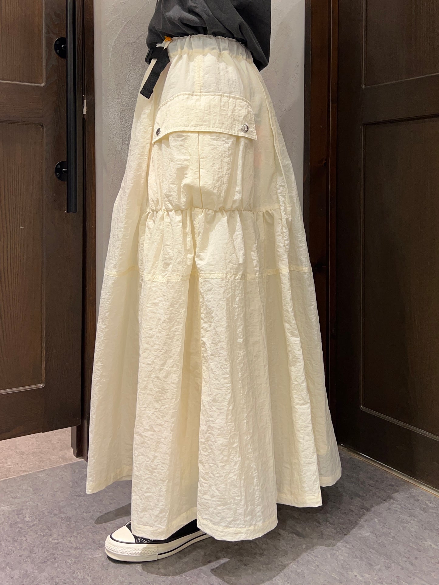 【USU GALLERY】USU GALLERYナイロンフレアスカート