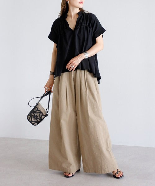 【botanical】シャーリングスキッパートップス