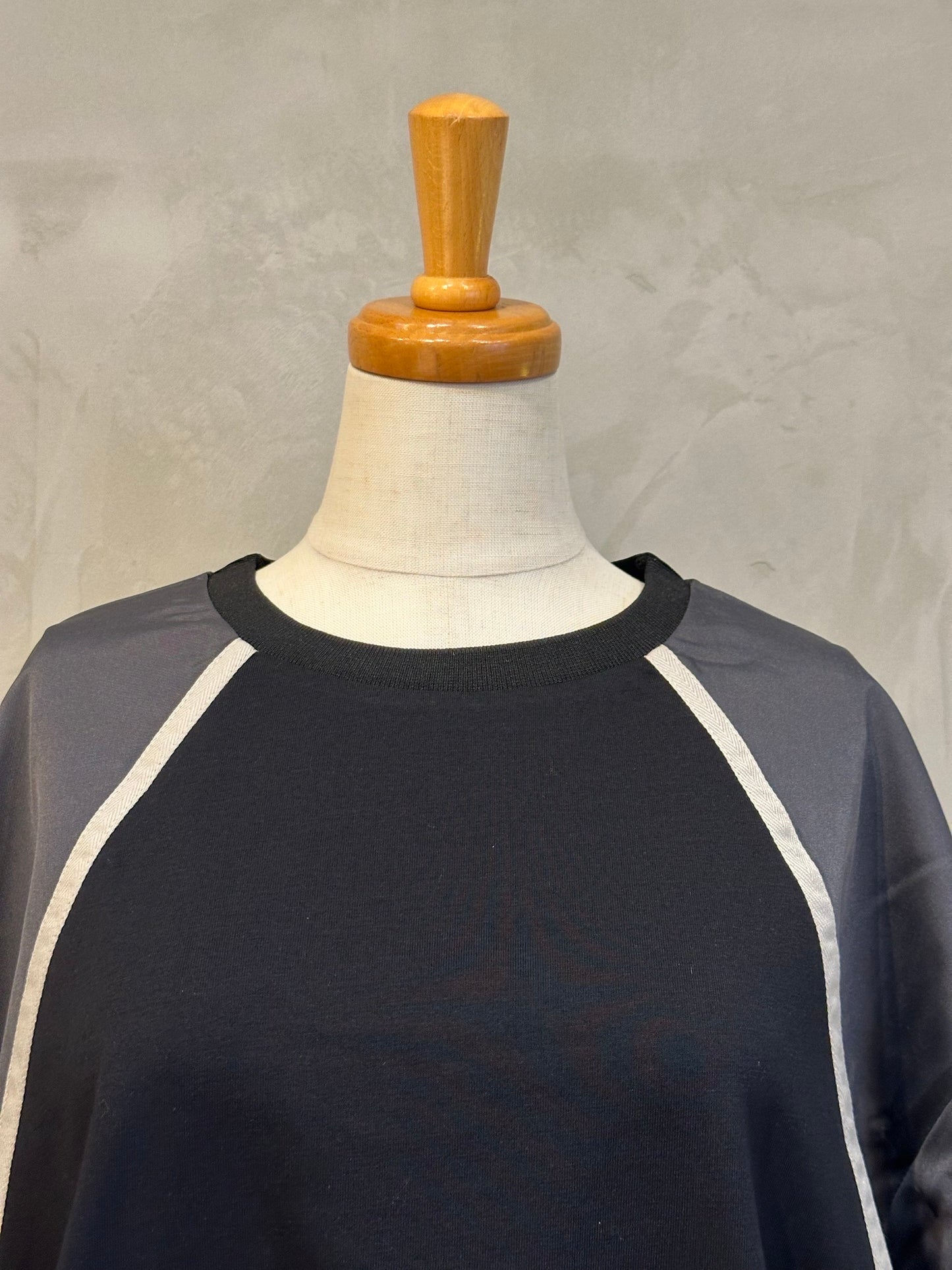 【botanical】配色ライン異素材プルオーバー