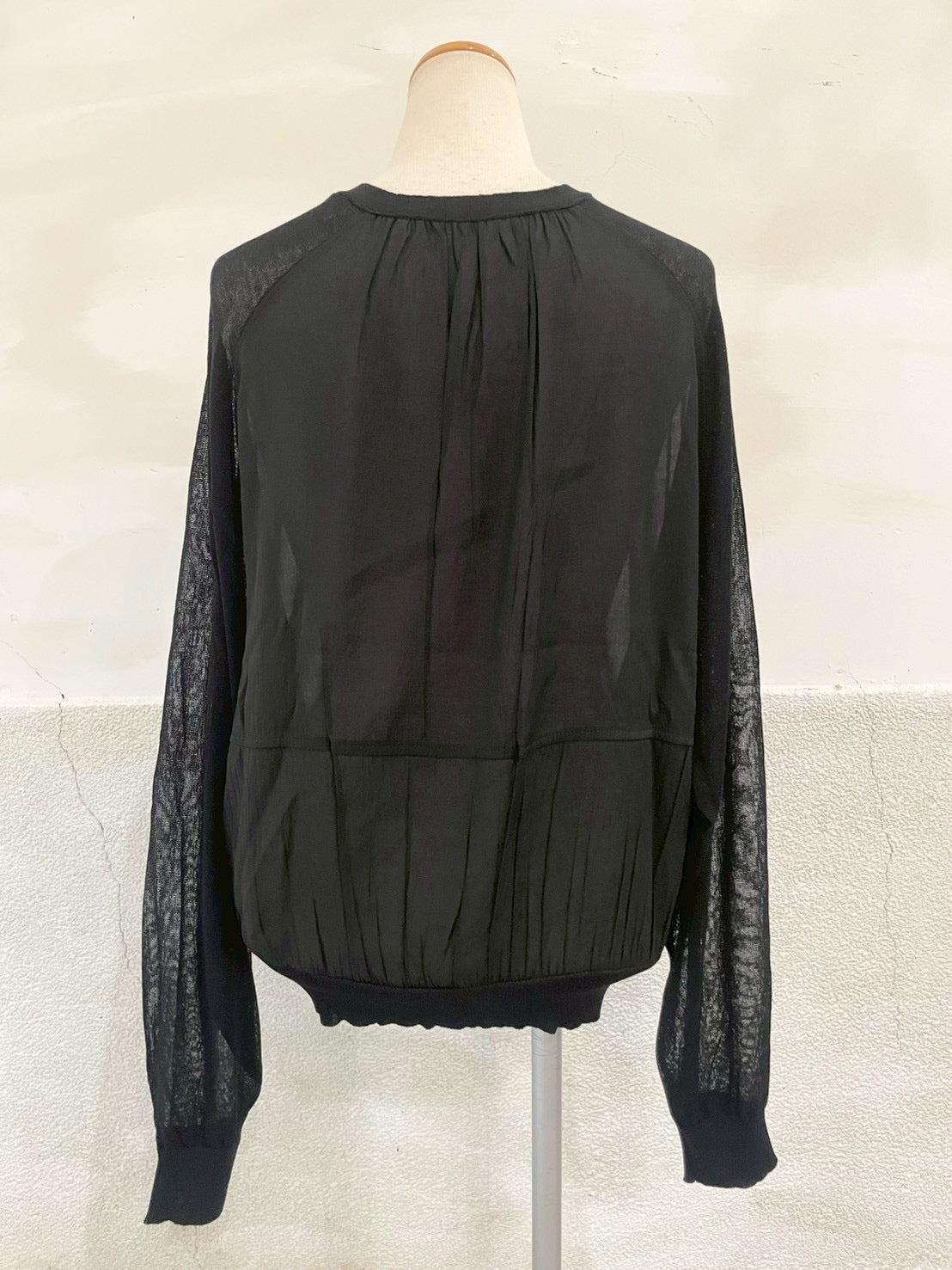 【botanical】布帛ドッキングカーディガン