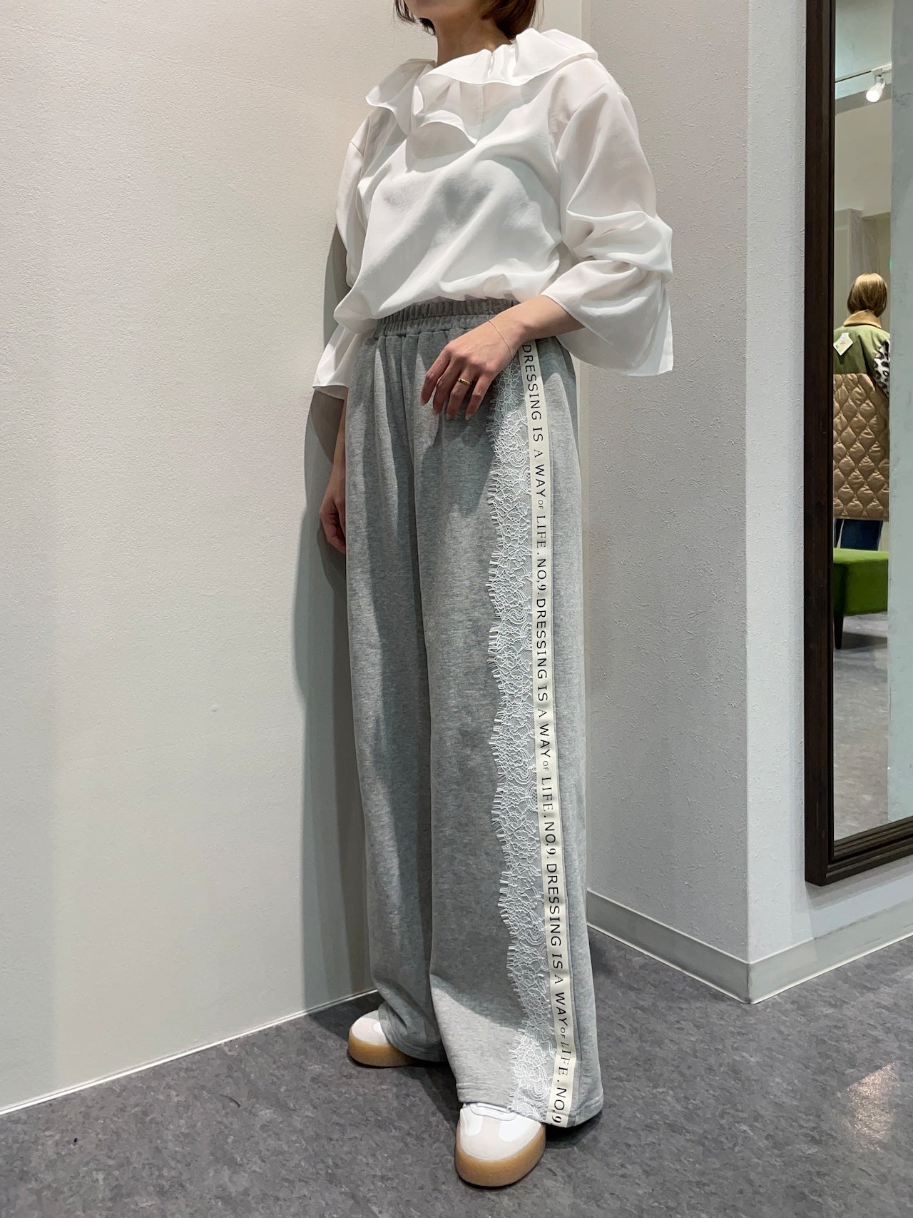 【Eimee Law】サイドロゴ＆レーススエットパンツ