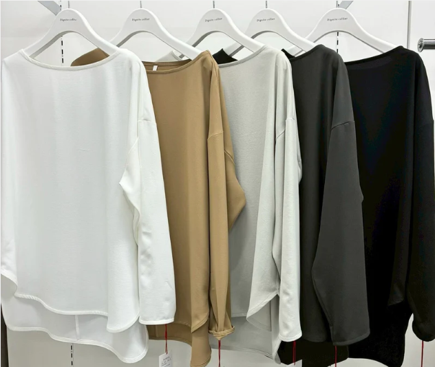 【Dignite collier】ジョーゼット長袖ブラウス