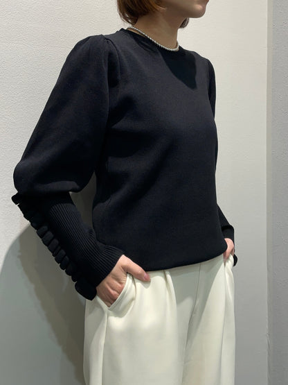 【botanical】パフスリーブ袖フリルニット