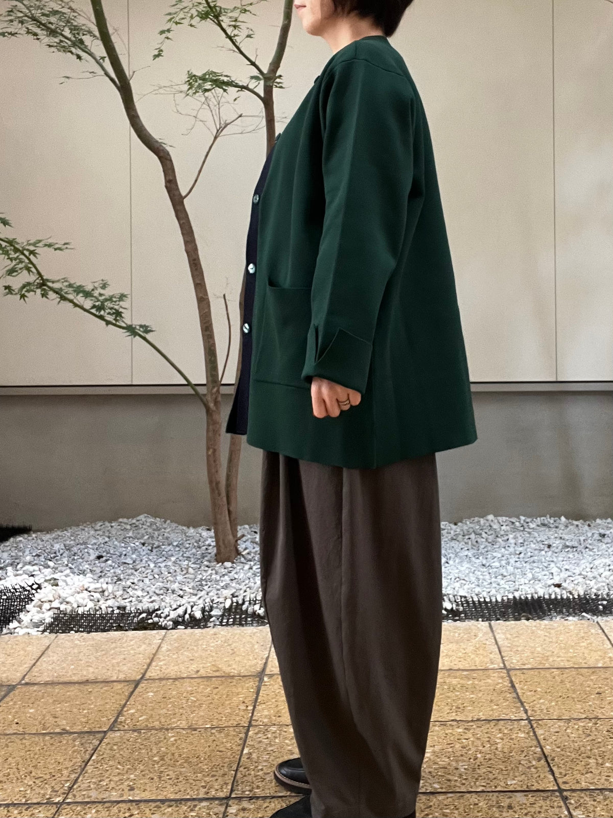 【SOSOTTO】ミラノリブ前立て配色ロングジャケット