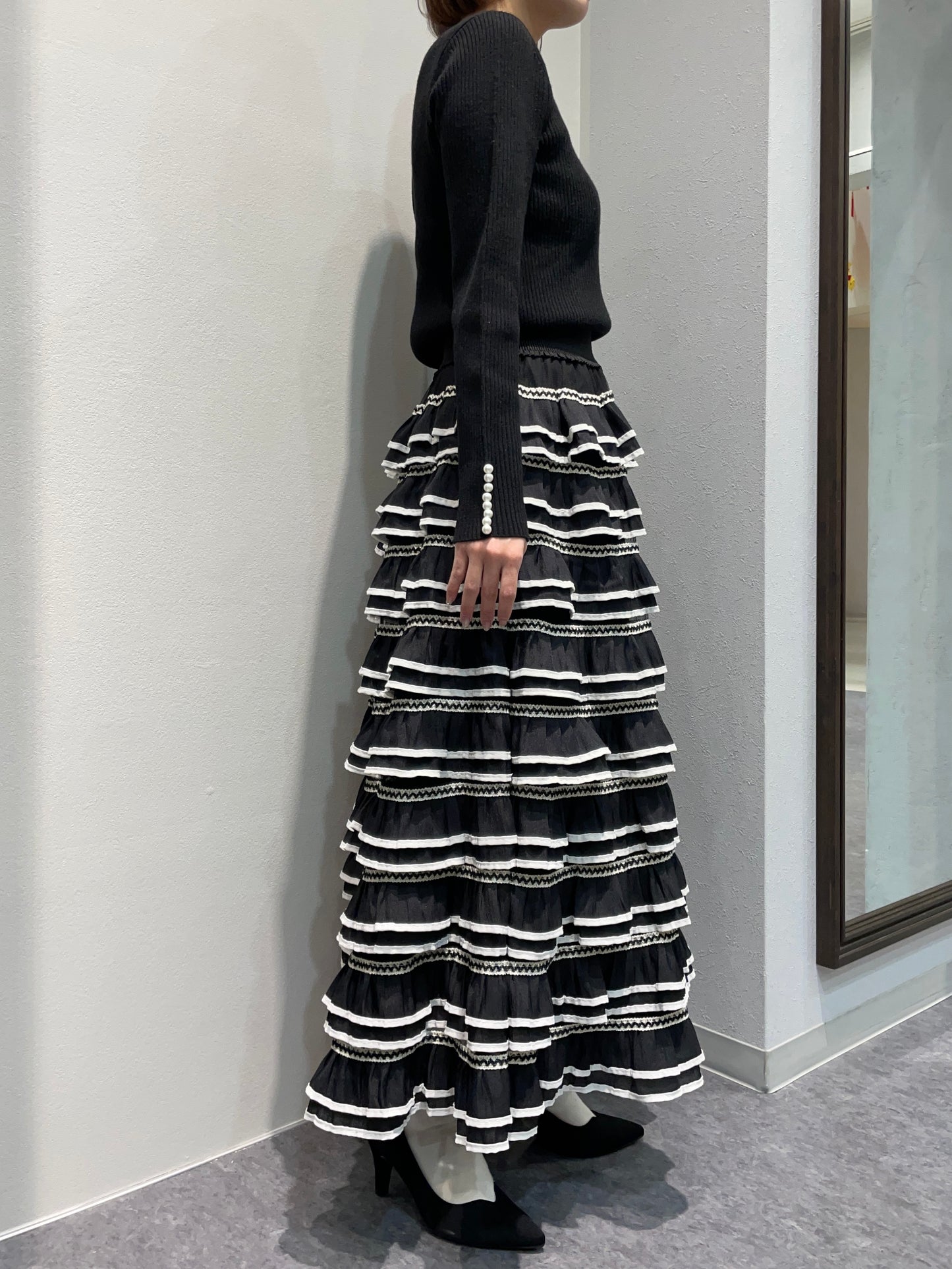 【botanical】フリルボーダースカート