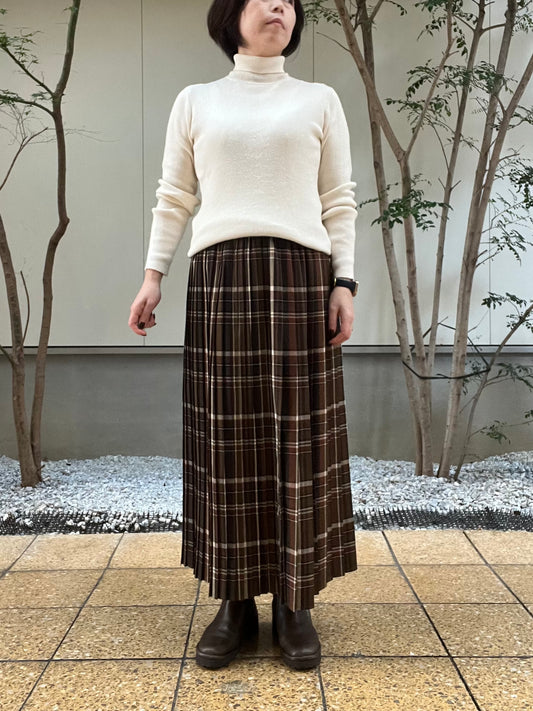 【SOSOTTO】千鳥柄タータン切替プリーツスカート