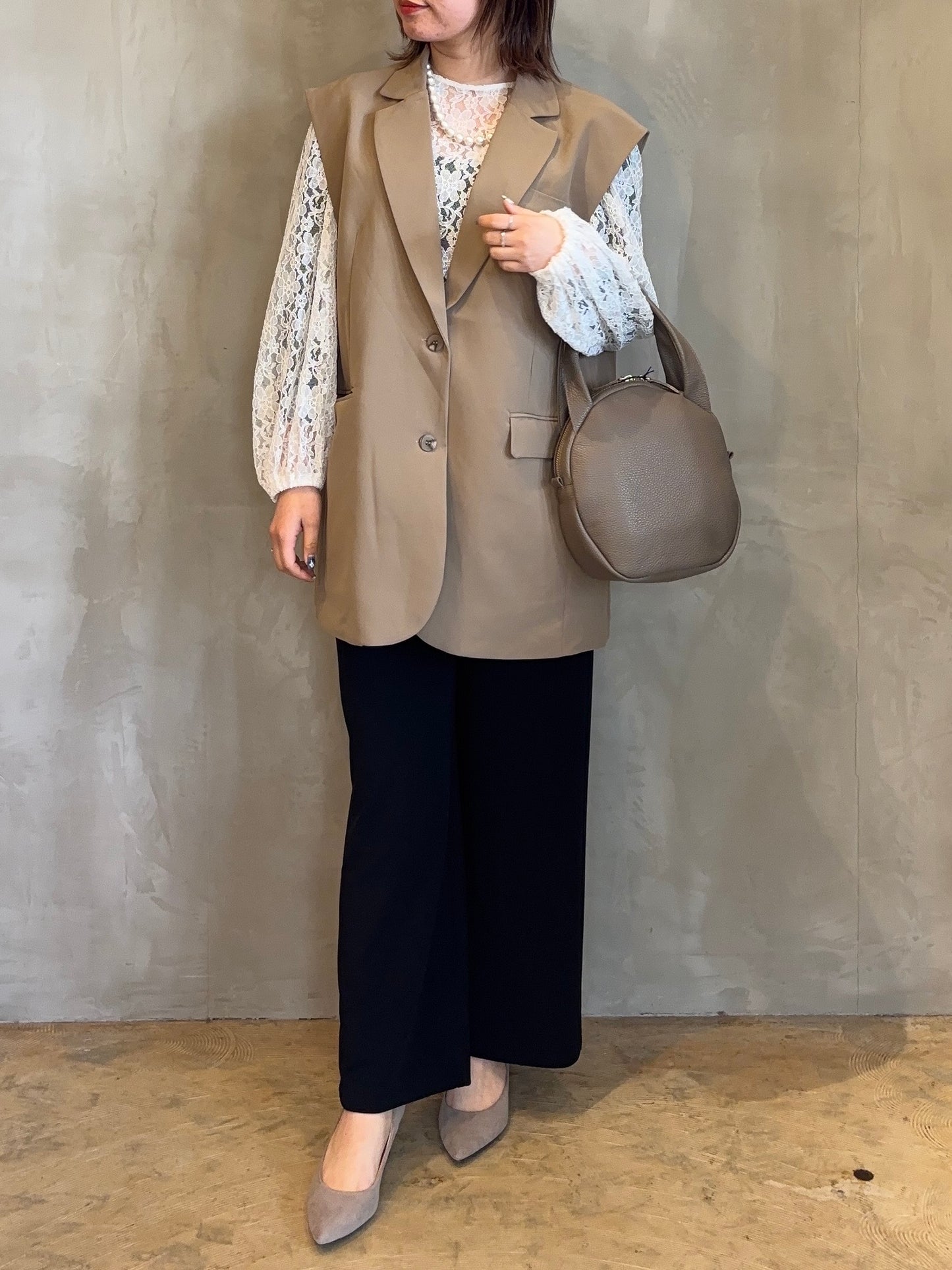 【botanical】ポリツイル バックファスナーベスト