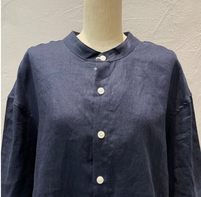 【Swarm】麻スタンド前開きシャツ