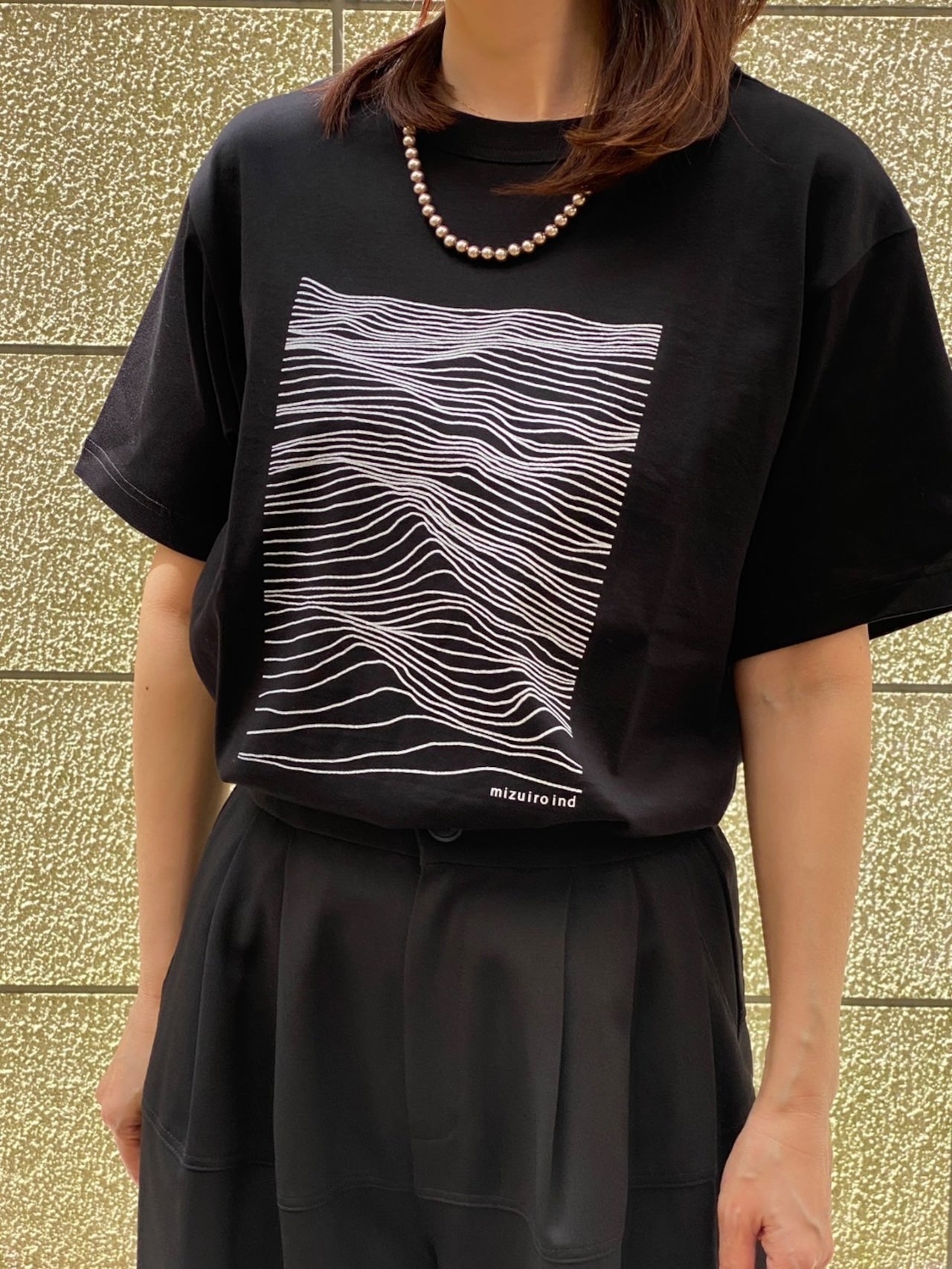 【mizuiro ind】 surface water print Teeカットソー