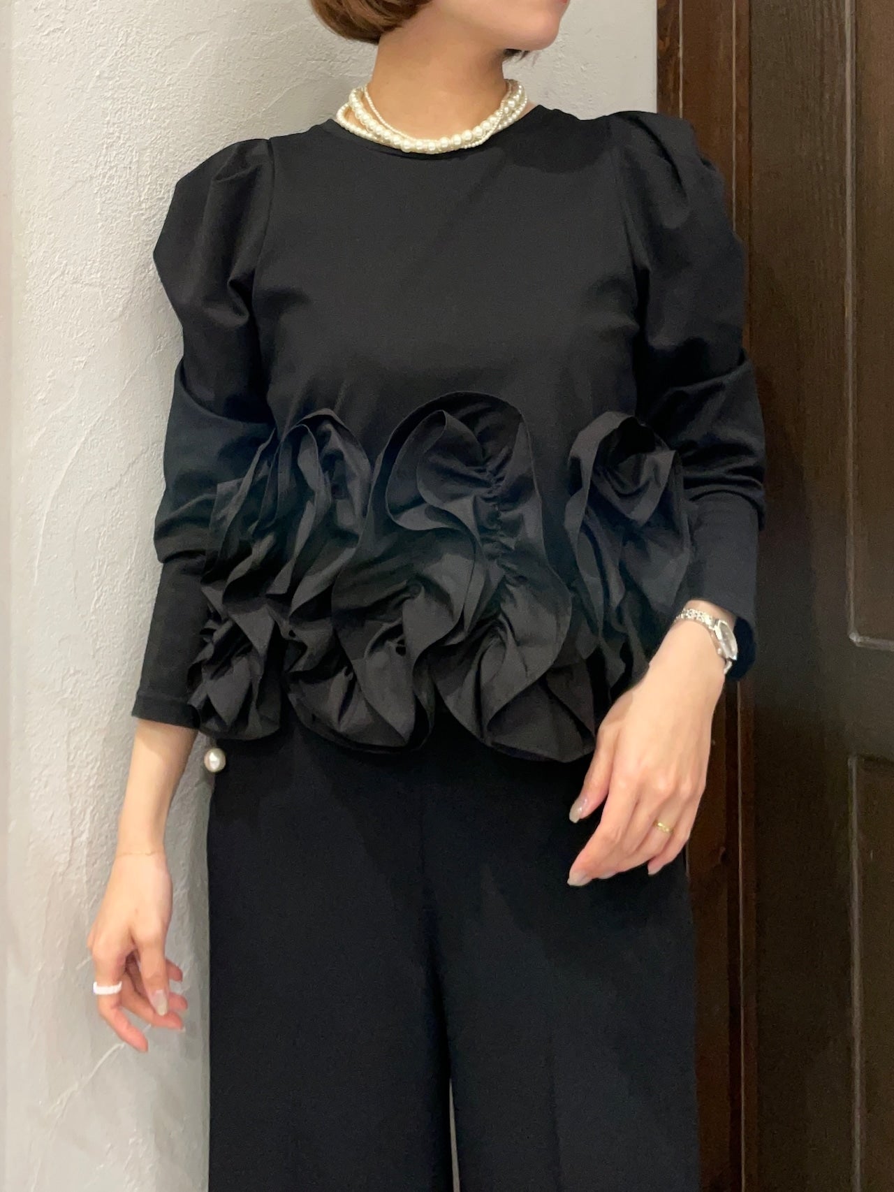 【PICCIN PERLA】裾フリルプルオーバー