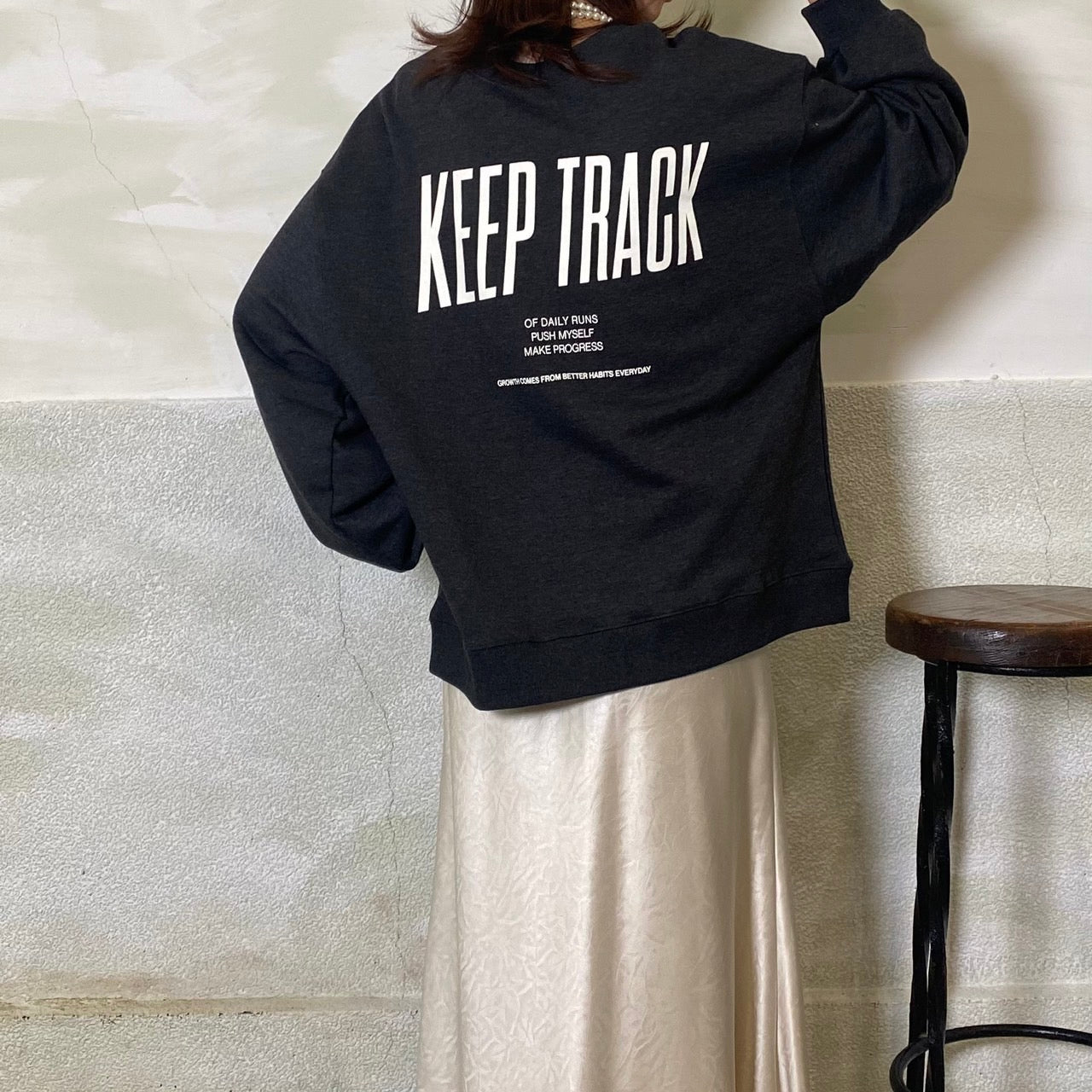 【CHIGNON】KEEP TRACK裏毛2WAYプルオーバー