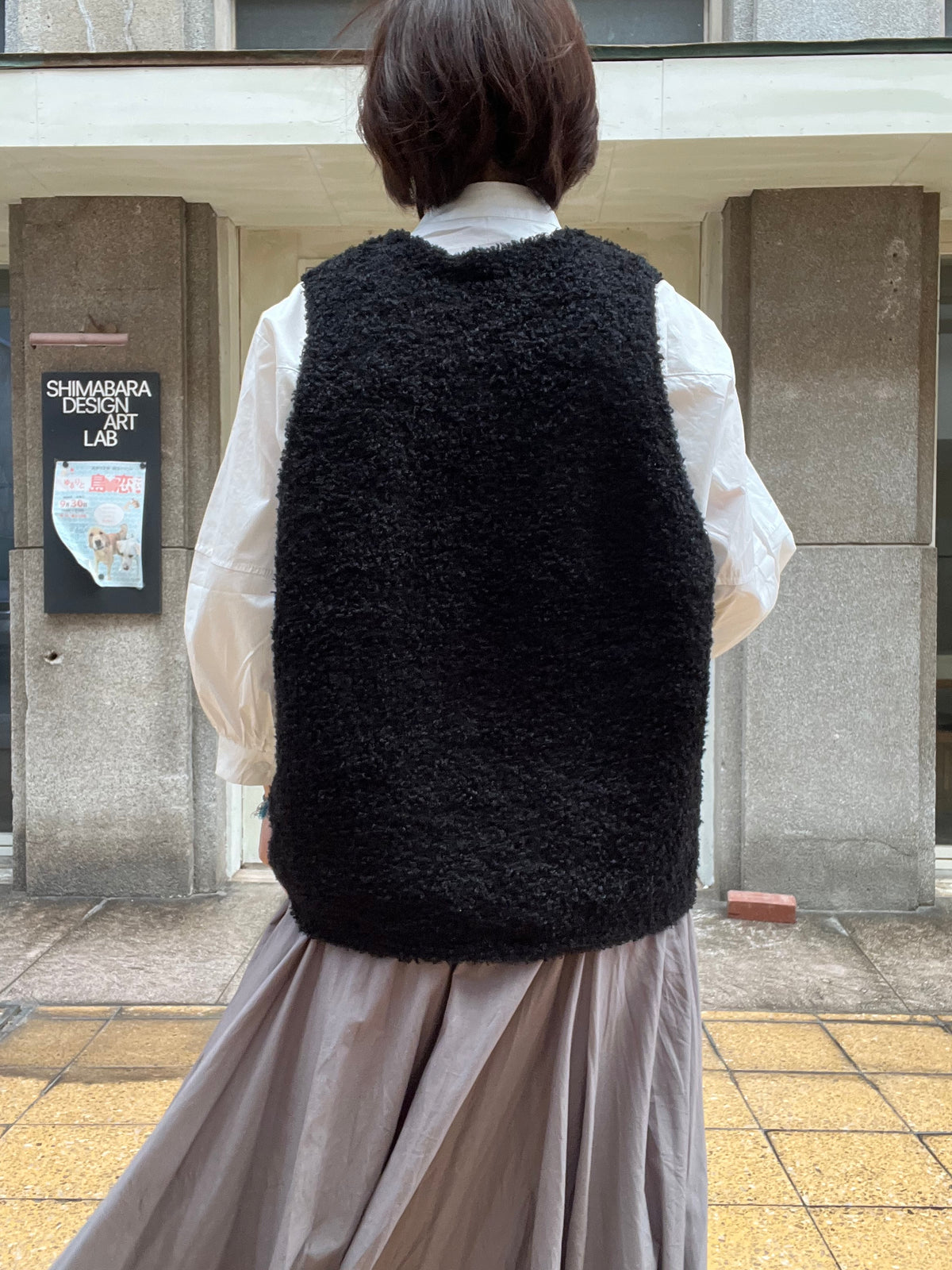 【mizuiro ind】ヘアリーヤーンVネックプルオーバー