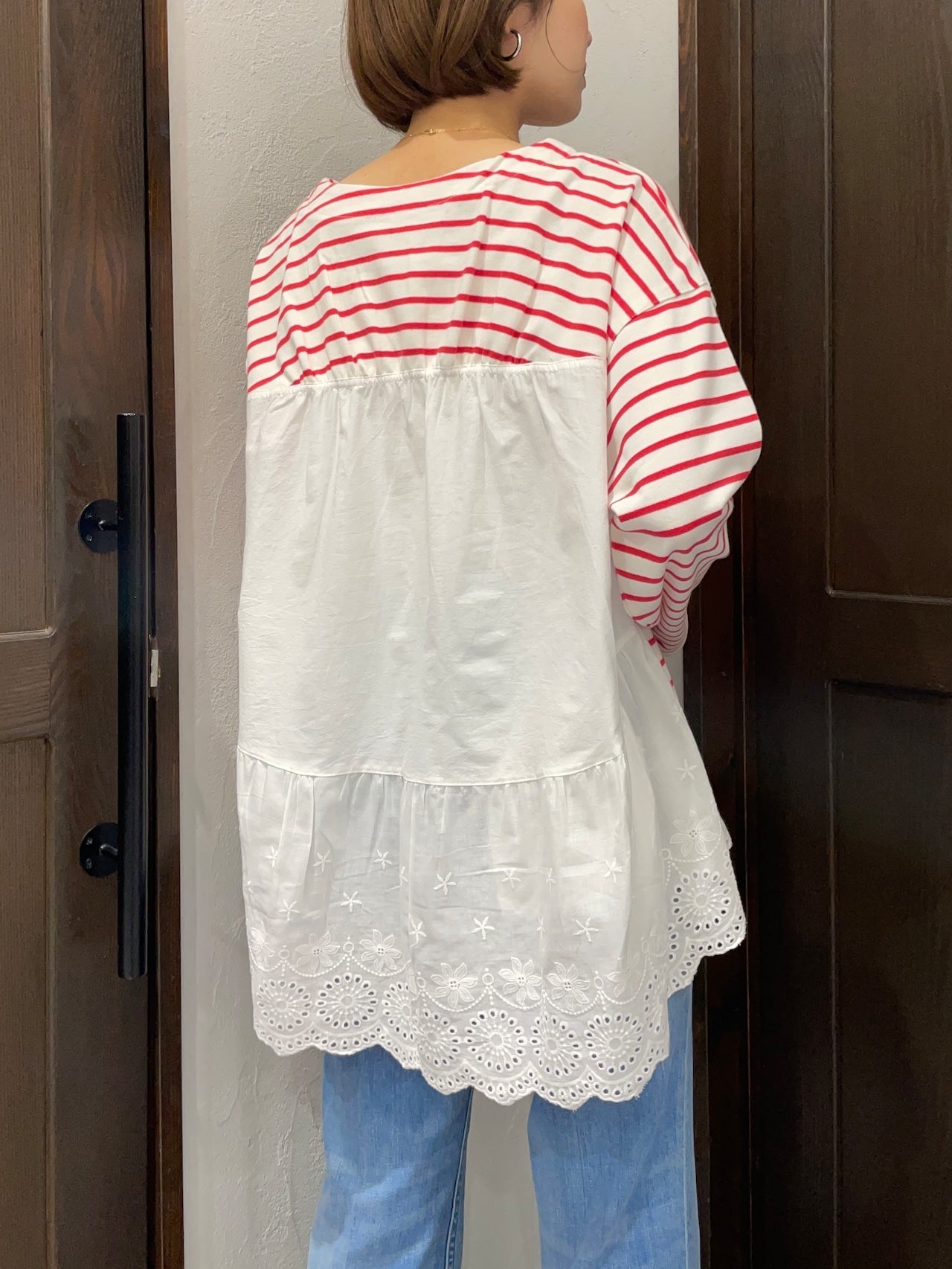 【botanical】裾レース長袖Tシャツ