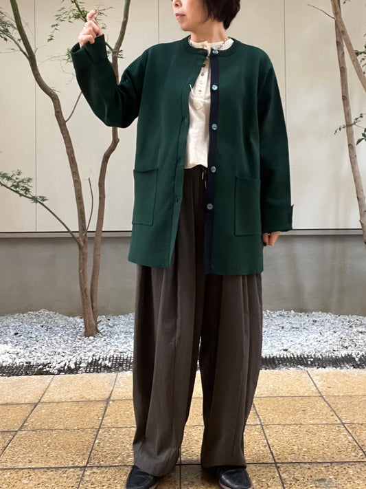 【SOSOTTO】ミラノリブ前立て配色ロングジャケット