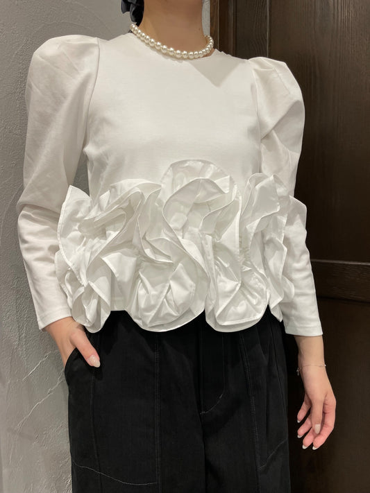 【PICCIN PERLA】裾フリルプルオーバー