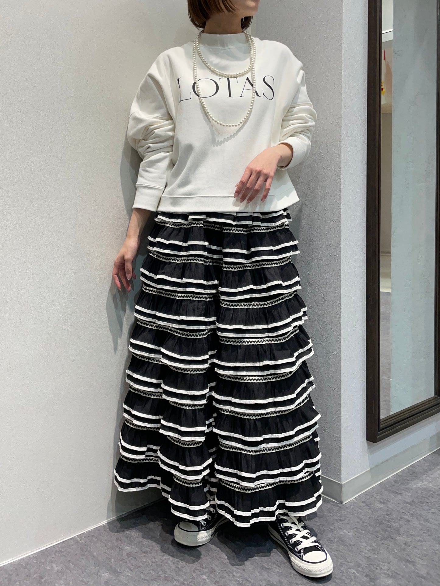 【botanical】フリルボーダースカート