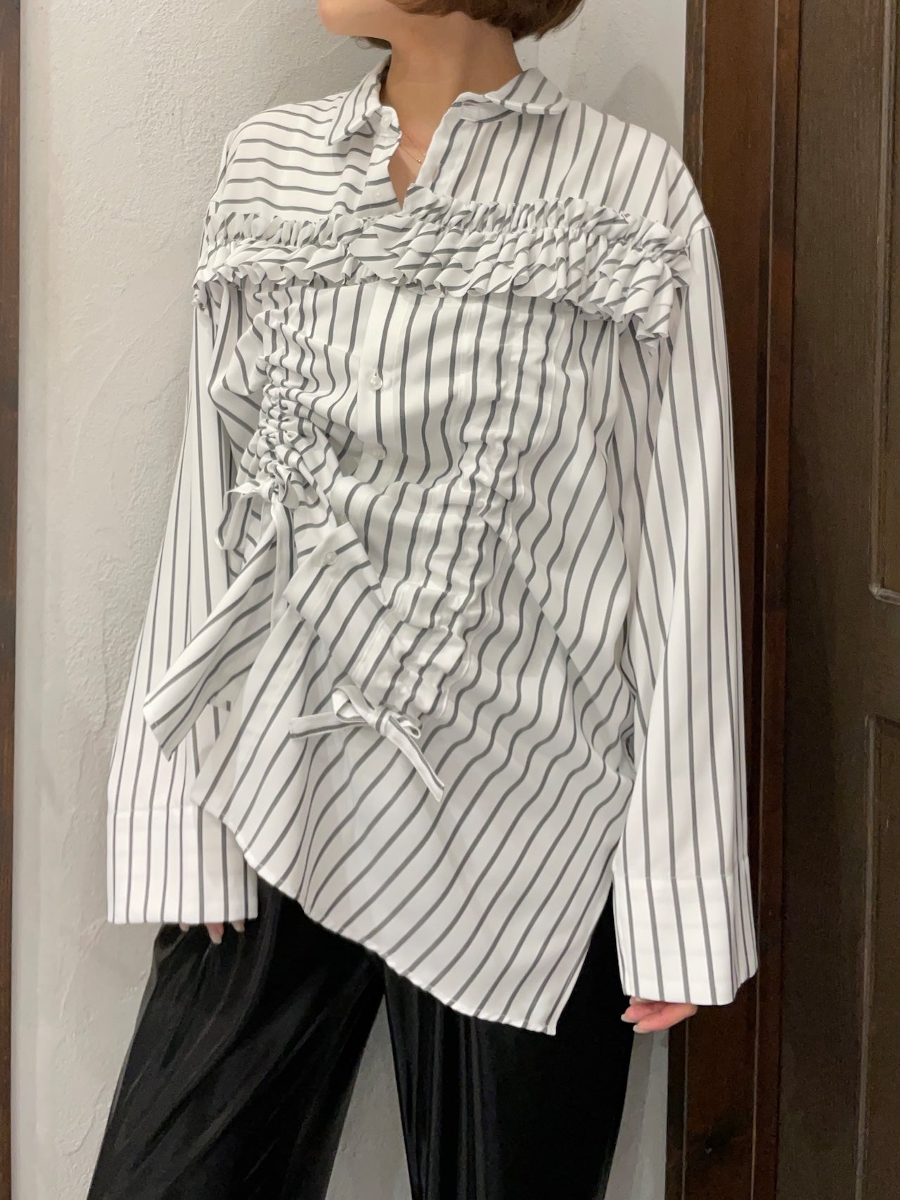 【THOMAS MAGPIE】ドローストリングシャツジャケット