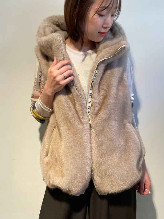【予約商品】Eimee Law/ミンクファーフーディベスト